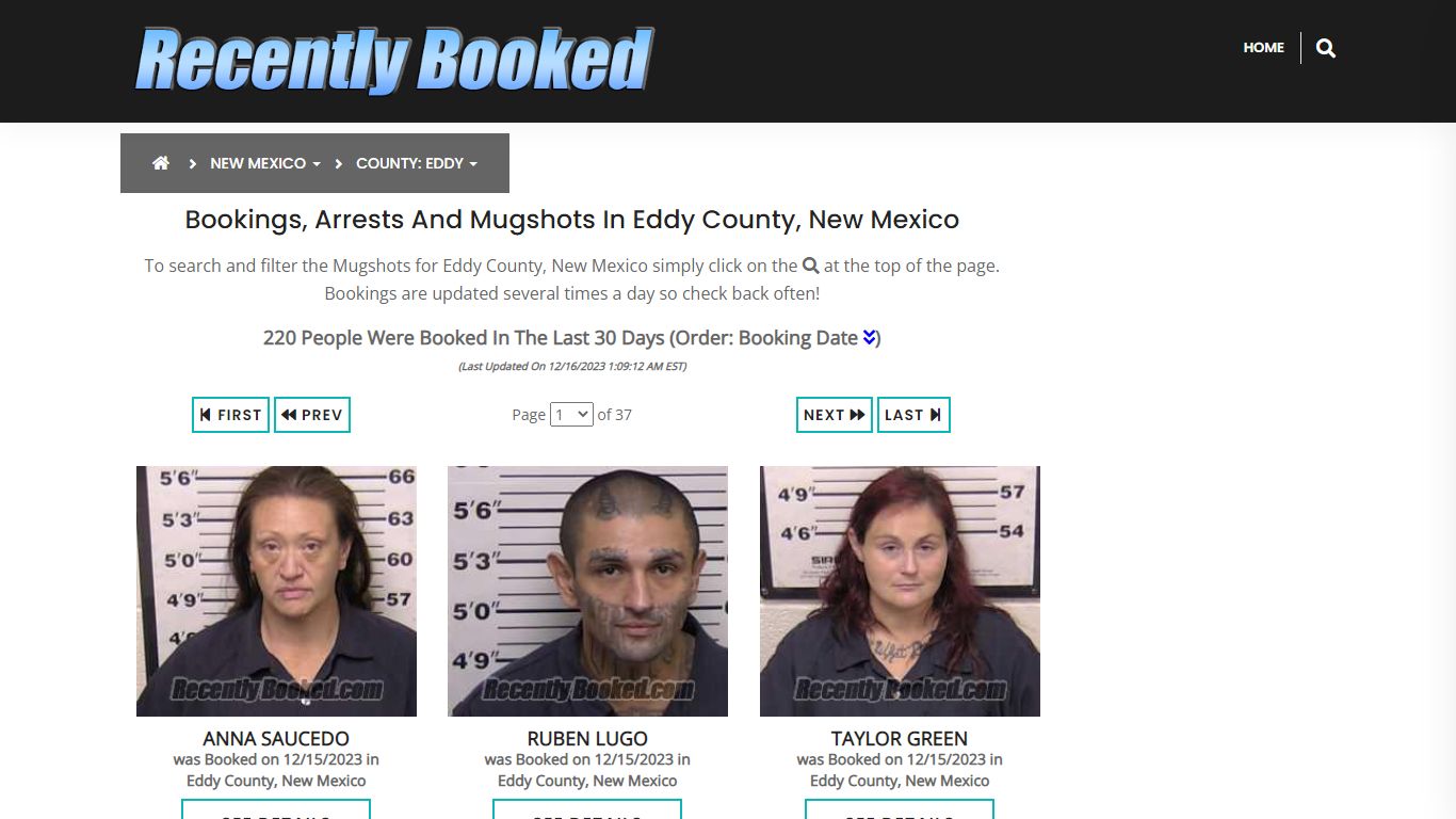 Bookings, Arrests and Mugshots in Eddy County, New Mexico - Recently Booked