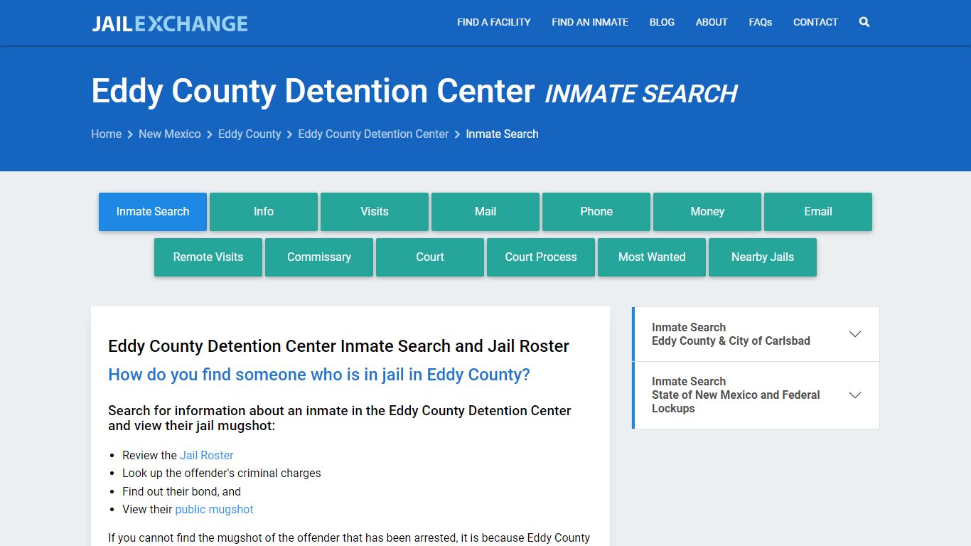 Eddy County Detention Center Inmate Search - Jail Exchange