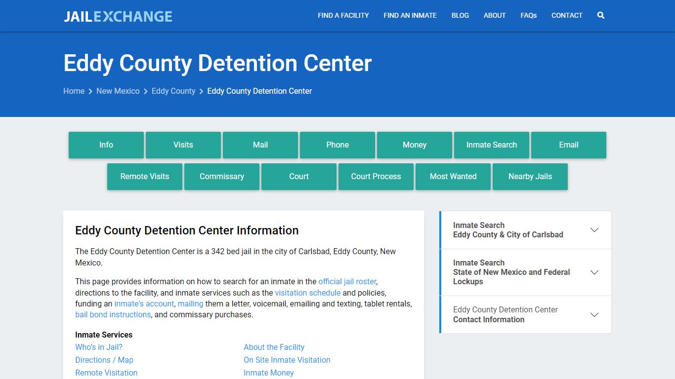 Eddy County Detention Center, NM Inmate Search, Information - Jail Exchange